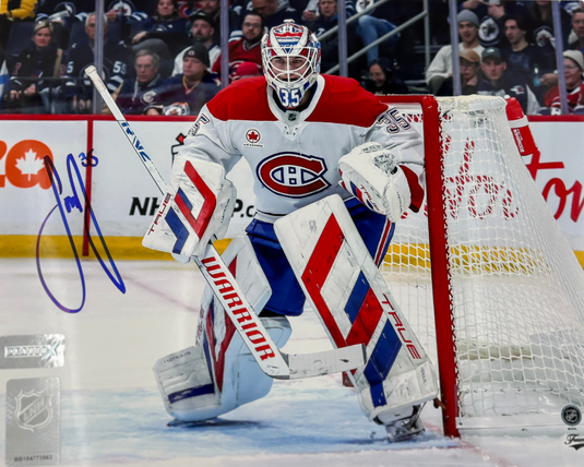 Samuel Montembeault Autographed Montreal Canadiens Away 8x10 Horizontal Photo