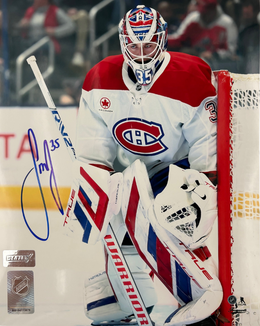 Samuel Montembeault Autographed Montreal Canadiens Away 8x10 Photo