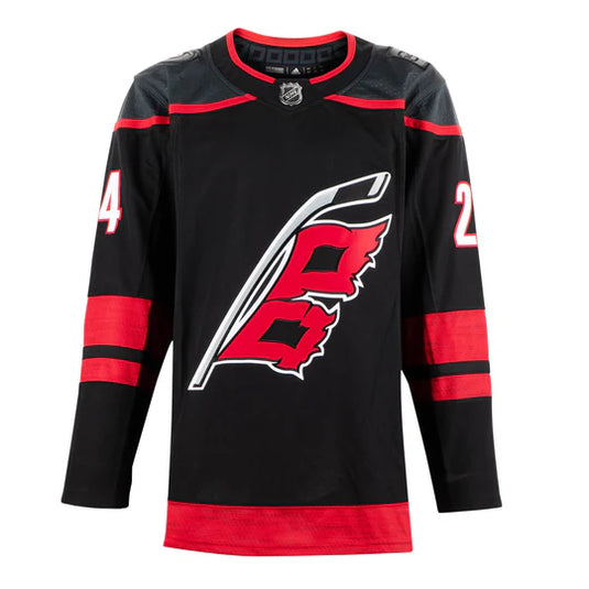 Seth Jarvis Signed Carolina Hurricanes Black adidas Jersey