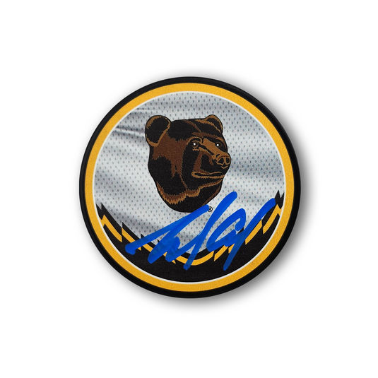 Nikita Zadorov Autographed Boston Bruins Reverse Retro Hockey Puck