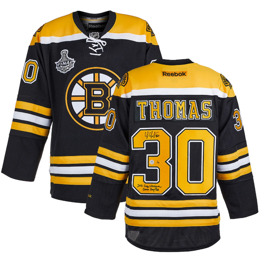 Tim Thomas Signed Boston Bruins 2011 Stanley Cup Reebok Jersey #/30