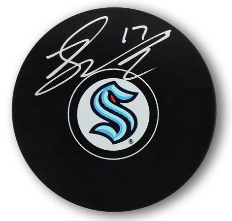 Jaden Schwartz Autographed Seattle Kraken Hockey Puck