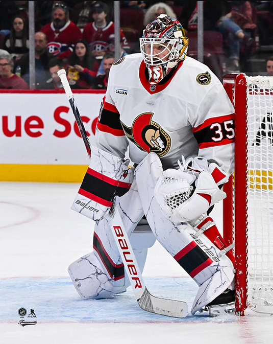 Pre-Order - Linus Ullmark Autographed Ottawa Senators Away 8x10 Photo