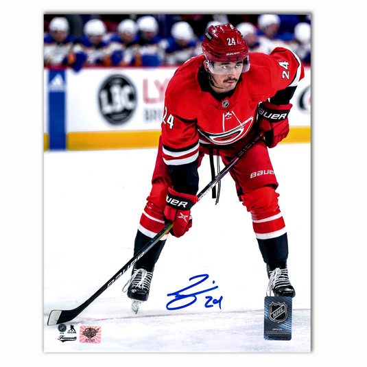 Seth Jarvis Autographed Carolina Hurricanes Red Home 8x10 Photo