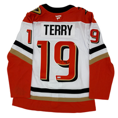 Troy Terry Autographed Anaheim Ducks Away Fanatics Premium Jersey