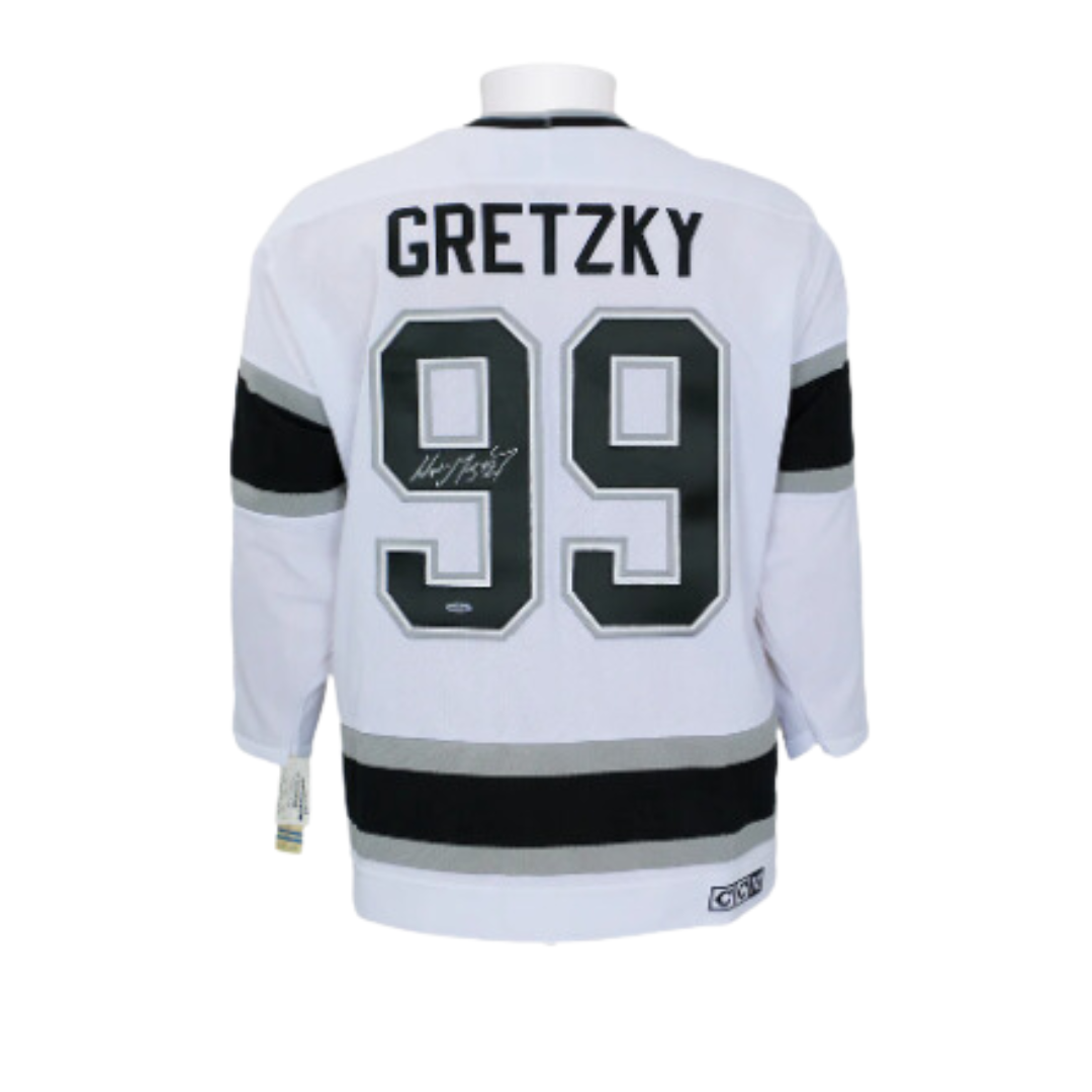 Wayne Gretzky Autographed Los Angeles Kings White Vintage CCM Jersey