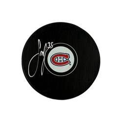Samuel Montembeault Autographed Montreal Canadiens Hockey Puck
