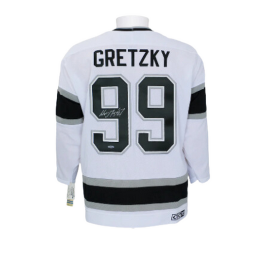 Wayne Gretzky Autographed Los Angeles Kings White Vintage CCM Jersey