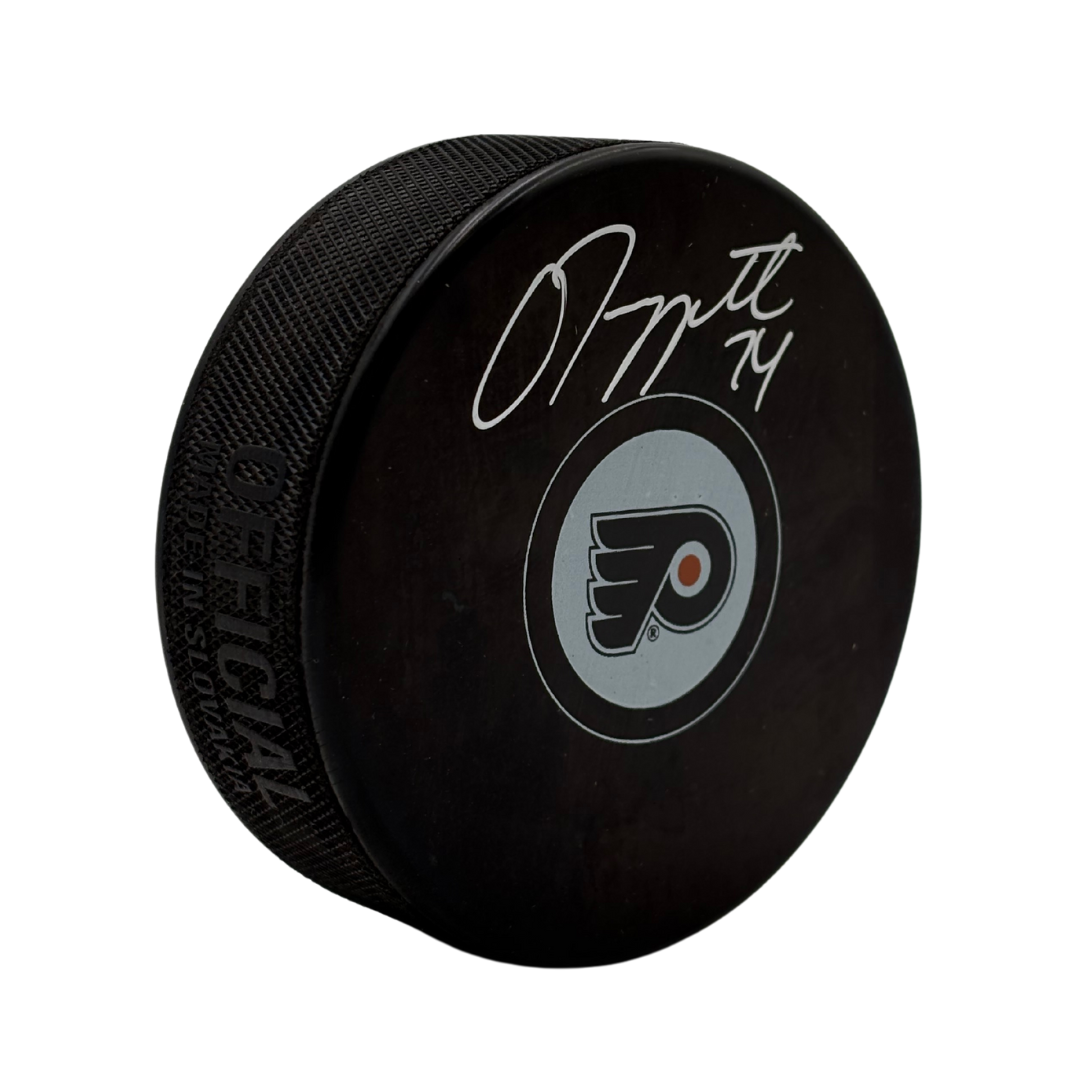 Owen Tippett Autographed Philadelphia Flyers Hockey Puck
