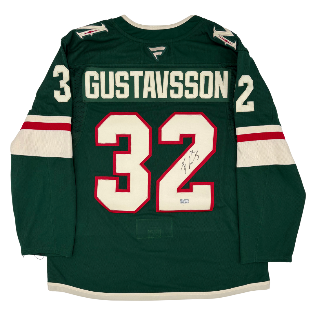 Filip Gustavsson Autographed Minnesota Wild Home Fanatics Premium Jersey