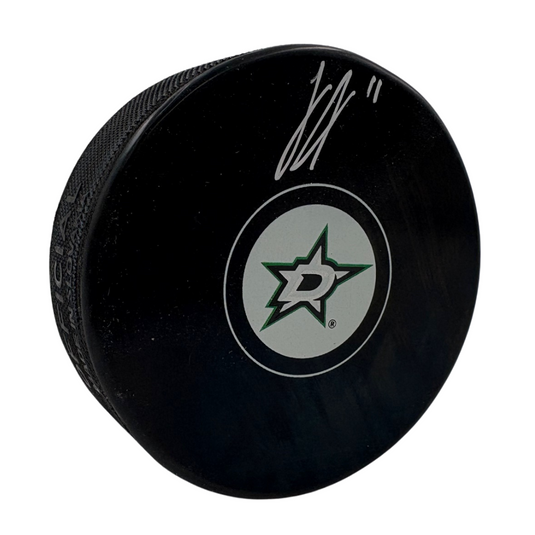 Logan Stankoven Autographed Dallas Stars Hockey Puck