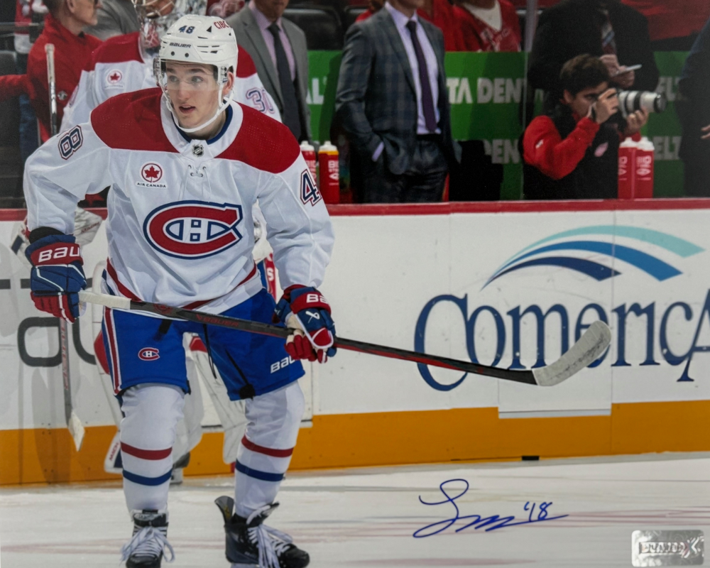 Lane Hutson Autographed Montreal Canadiens Road Horizontal 8x10 Photo