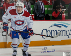 Lane Hutson Autographed Montreal Canadiens Road Horizontal 8x10 Photo
