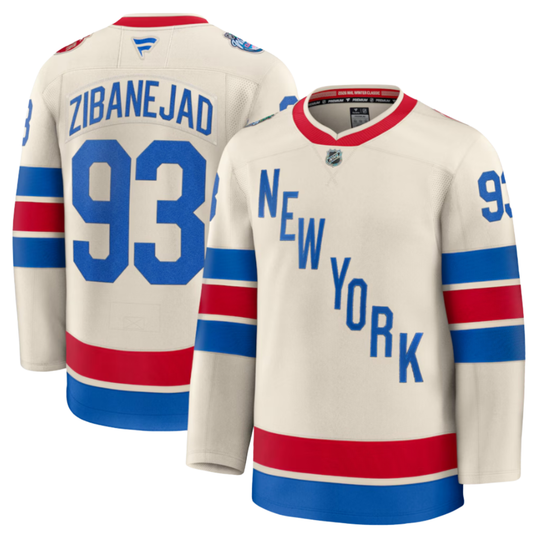 Men's New York Rangers Mika Zibanejad Fanatics Beige 2026 NHL Winter Classic Premium Jersey