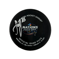 Samuel Montembeault Autographed 4 Nations Face-Off Official Game Puck