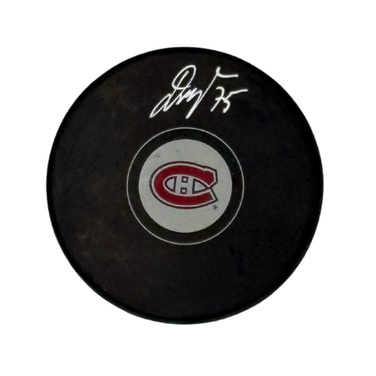 Jakub Dobes Autographed Montreal Canadiens Hockey Puck