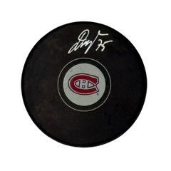 Jakub Dobes Autographed Montreal Canadiens Hockey Puck