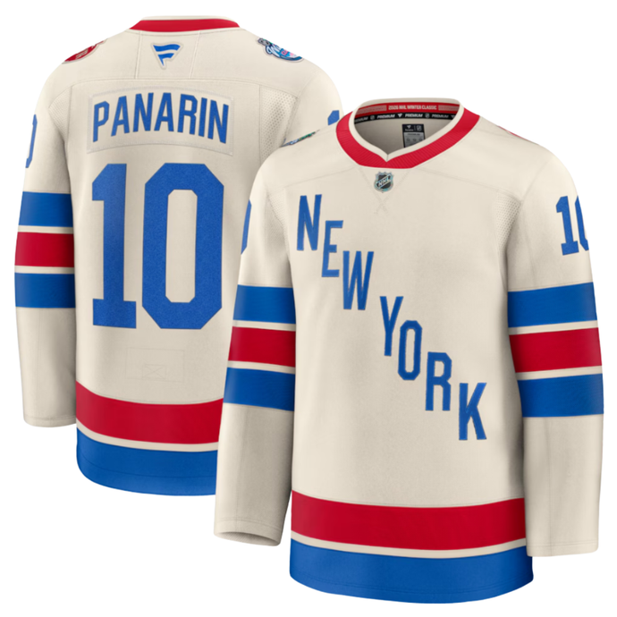 Men's New York Rangers Artemi Panarin Fanatics Beige 2026 NHL Winter Classic Premium Jersey