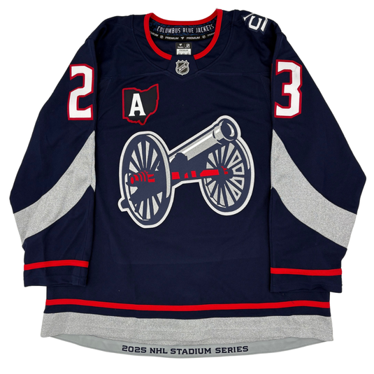 Sean Monahan Autographed Columbus Blue Jackets 2025 Stadium Series Fanatics Premium Jersey