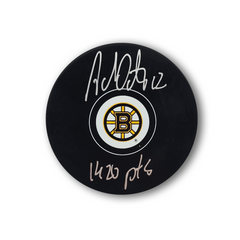 Adam Oates Autographed Boston Bruins Hockey Puck 1420 PTs