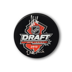 Aleksander Barkov Autographed 2013 NHL Draft Hockey Puck Inscribed 2nd Pick