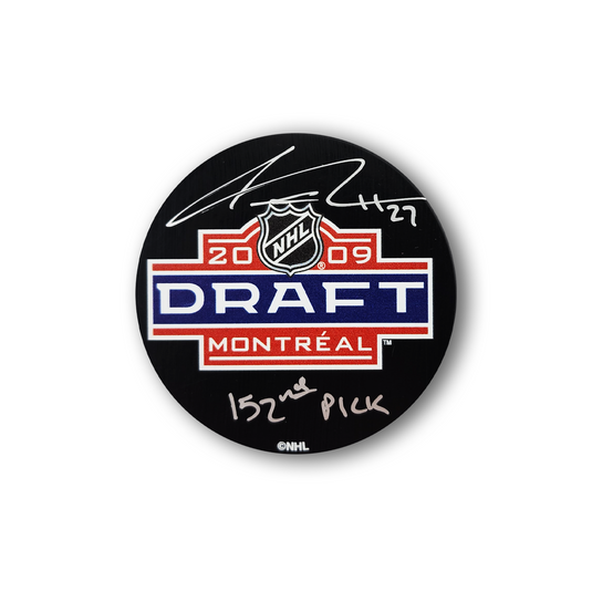 Anders Lee Autographed 2009 NHL Draft Hockey Puck Inscribed 152nd Pick
