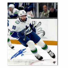 Arshdeep Bains Autographed Vancouver Canucks Away 8x10 Photo