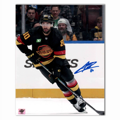 Arshdeep Bains Autographed Vancouver Canucks Alternate 8x10 Photo