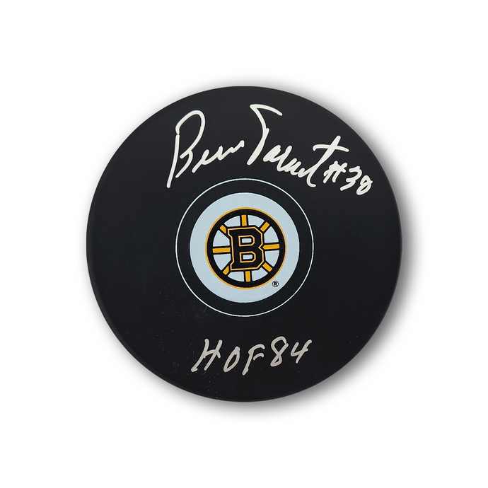 Bernie Parent Autographed Philadelphia Flyers Hockey Puck HOF 84
