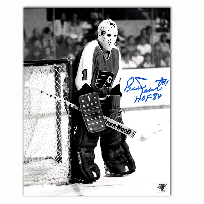Bernie Parent Autographed Philadelphia Flyers 8x10 Photo (B/W)