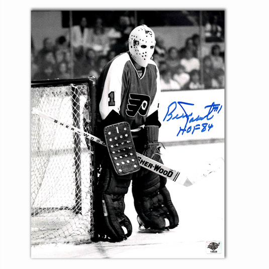 Bernie Parent Autographed Philadelphia Flyers 8x10 Photo (B/W)