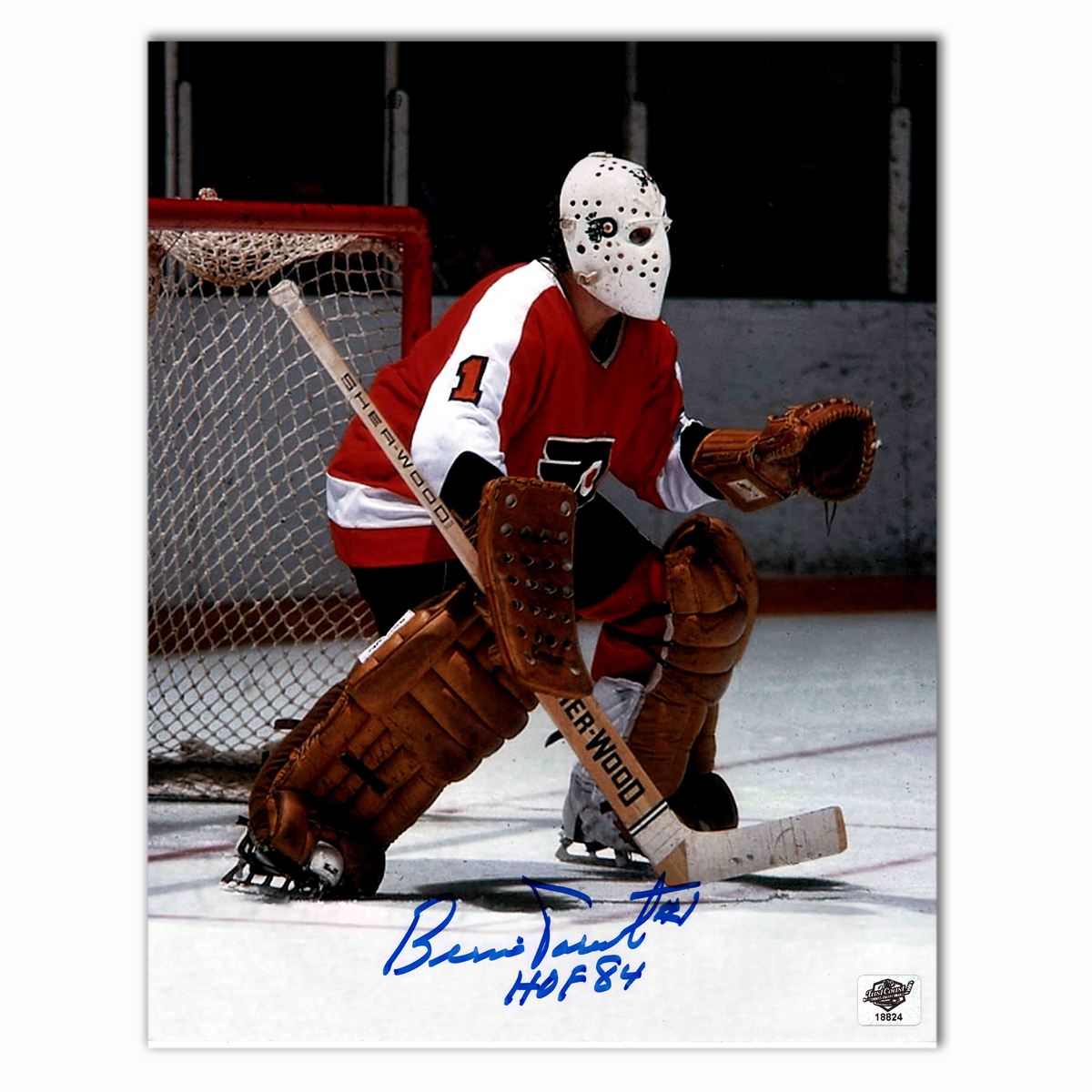 Bernie Parent Autographed Philadelphia Flyers 8x10 Photo (Color)