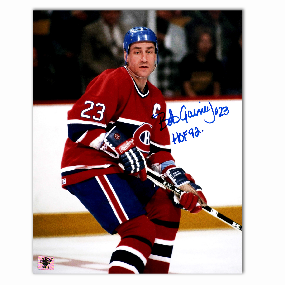 Bob Gainey Autographed Montreal Canadiens Home 8x10 Photo (Close Up)