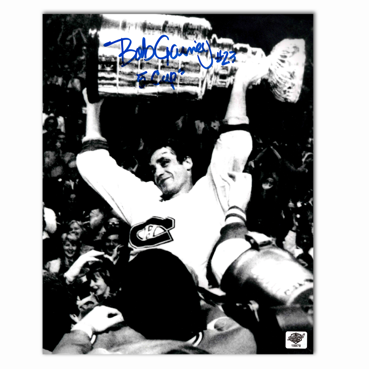Bob Gainey Autographed Montreal Canadiens Stanley Cup 8x10 Photo (B/W)