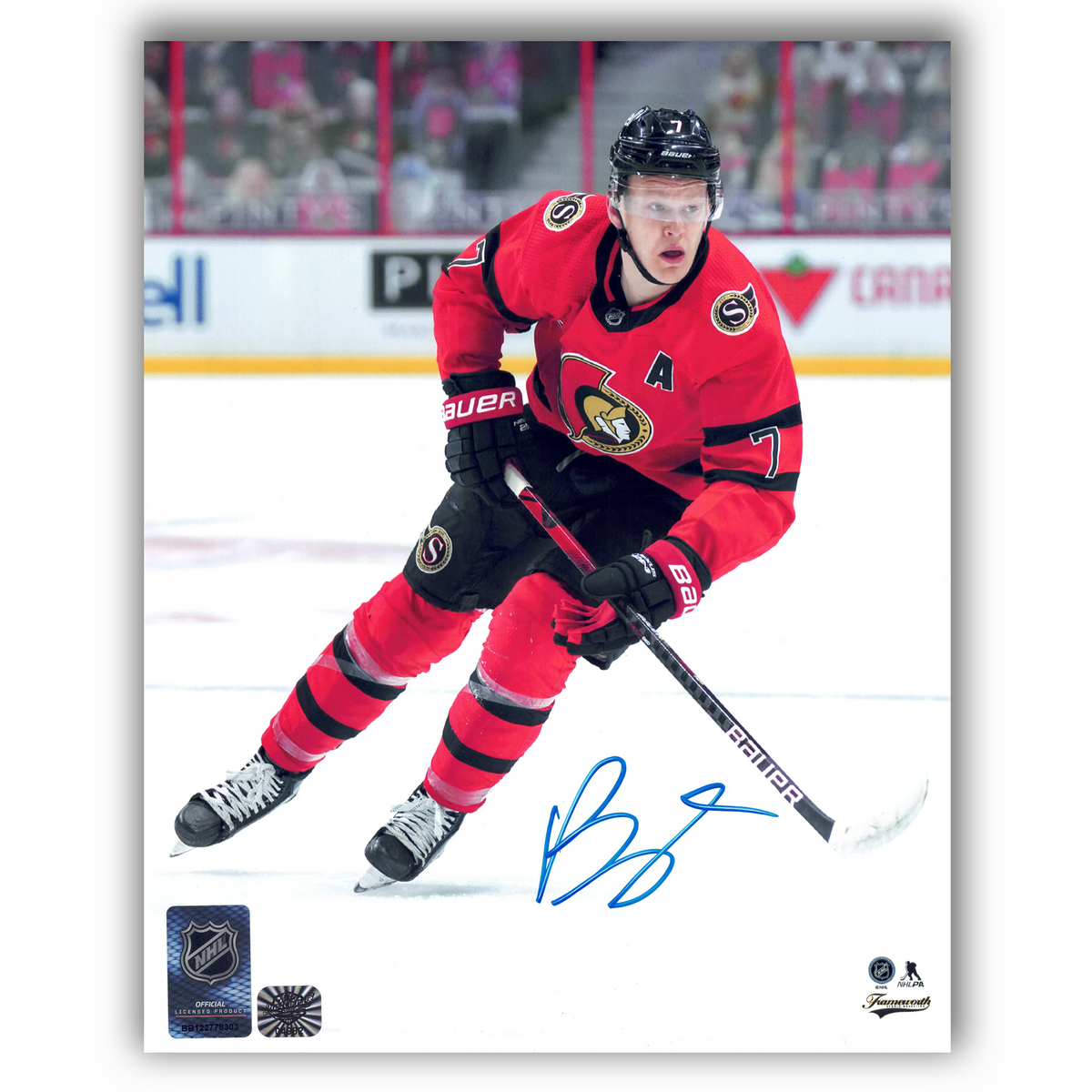Brady Tkachuk Ottawa Senators Autographed Reverse Retro 8x10 Photo