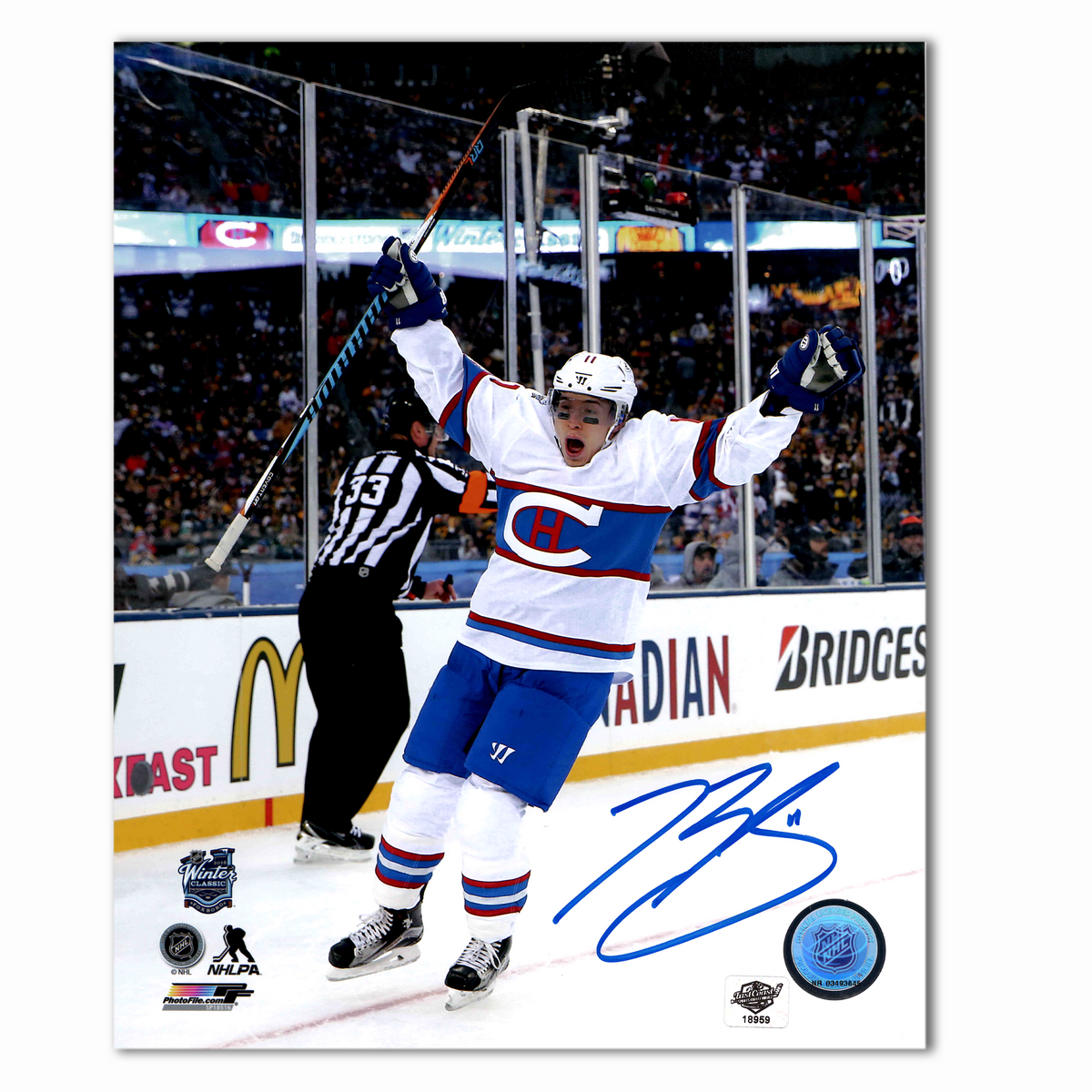 Brendan Gallagher Autographed Montreal Canadiens Winter Classic 8x10 Photo