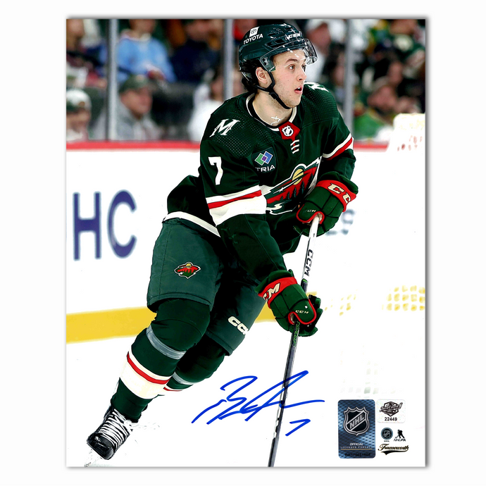 Brock Faber Autographed Minnesota Wild Home 8x10 Photo