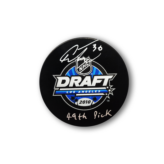 Calvin Pickard Autographed 2010 NHL Draft Hockey Puck Inscribed 49th Pick