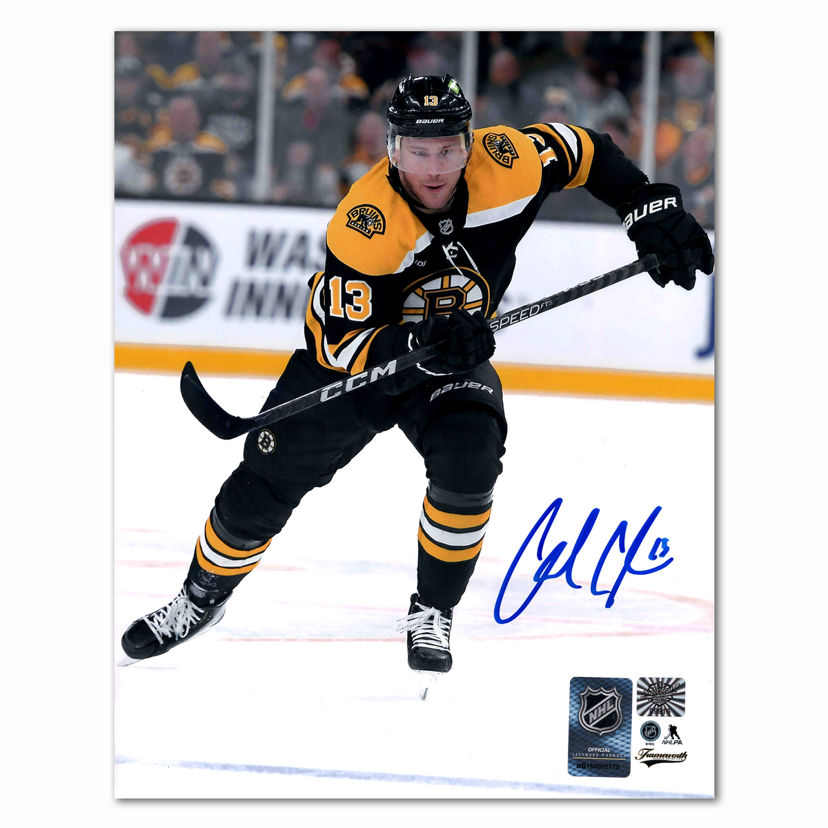 Charlie Coyle Autographed Boston Bruins Home 2023 8x10 Photo