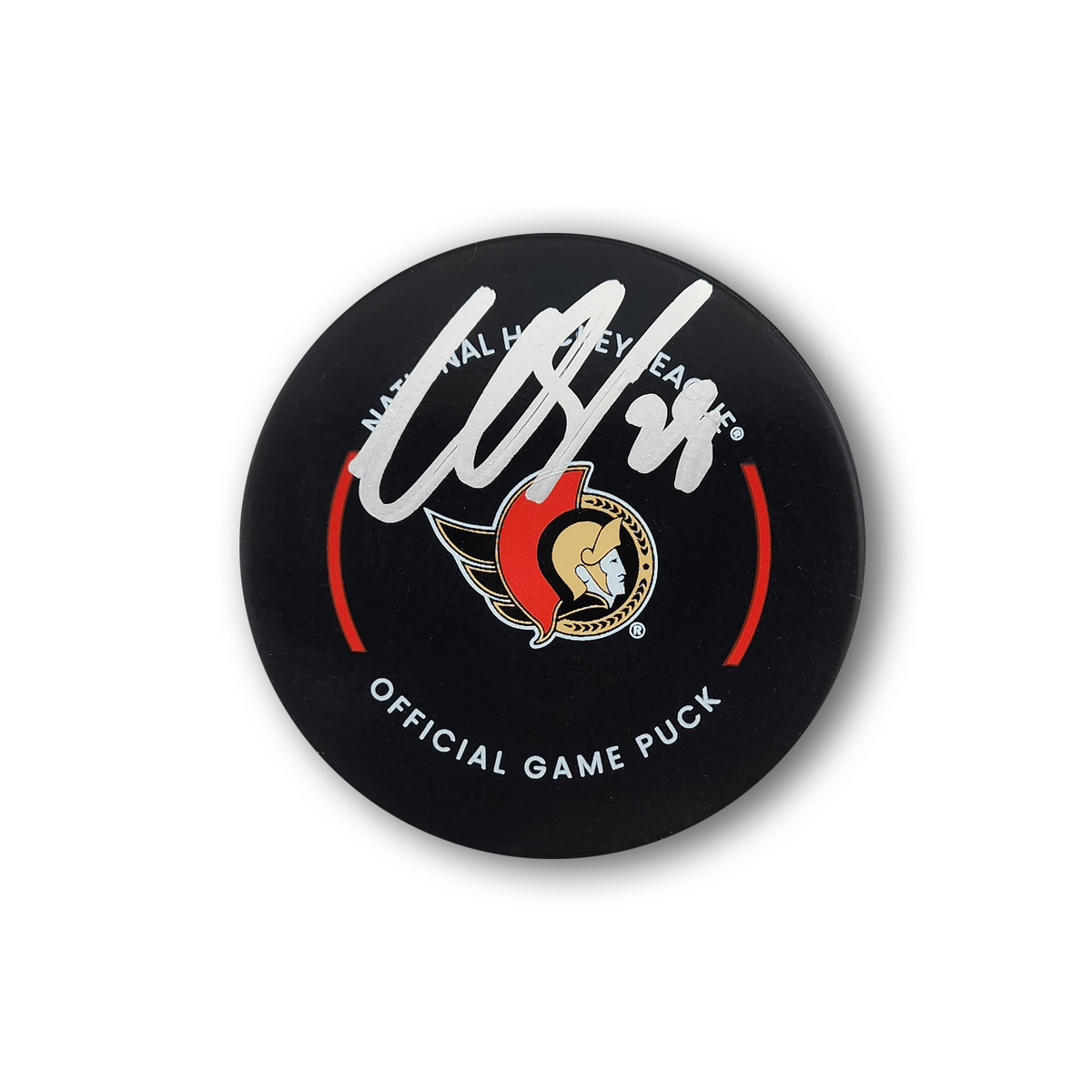 Claude Giroux Autographed Ottawa Senators Official Hockey Puck (Silver)