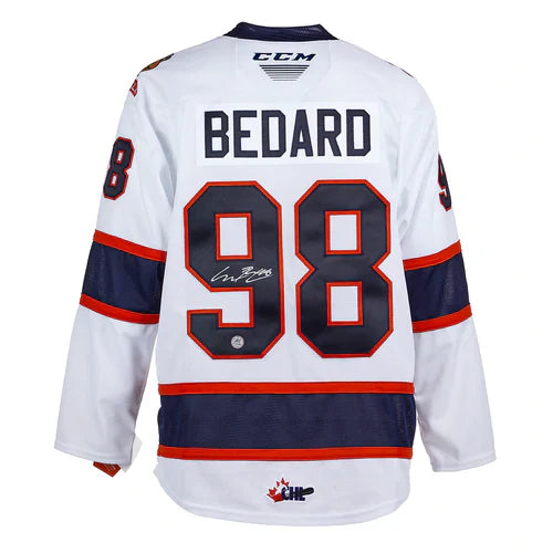 Connor Bedard Regina Pats Signed White CCM Jersey