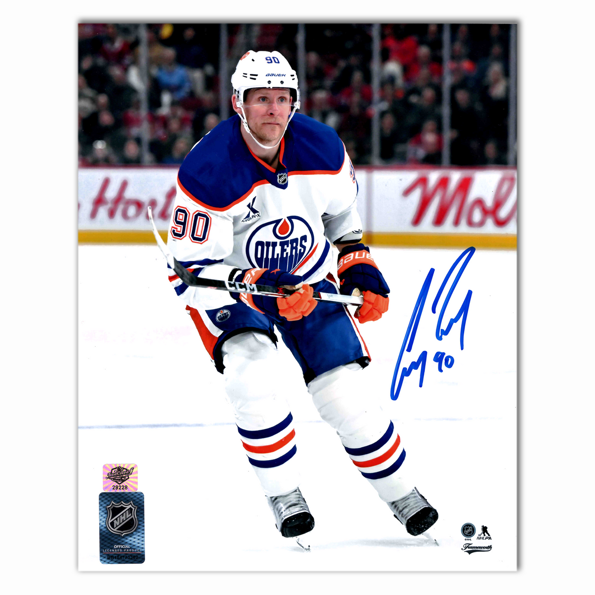 Corey Perry Autographed Edmonton Oilers Away 8x10 Photo