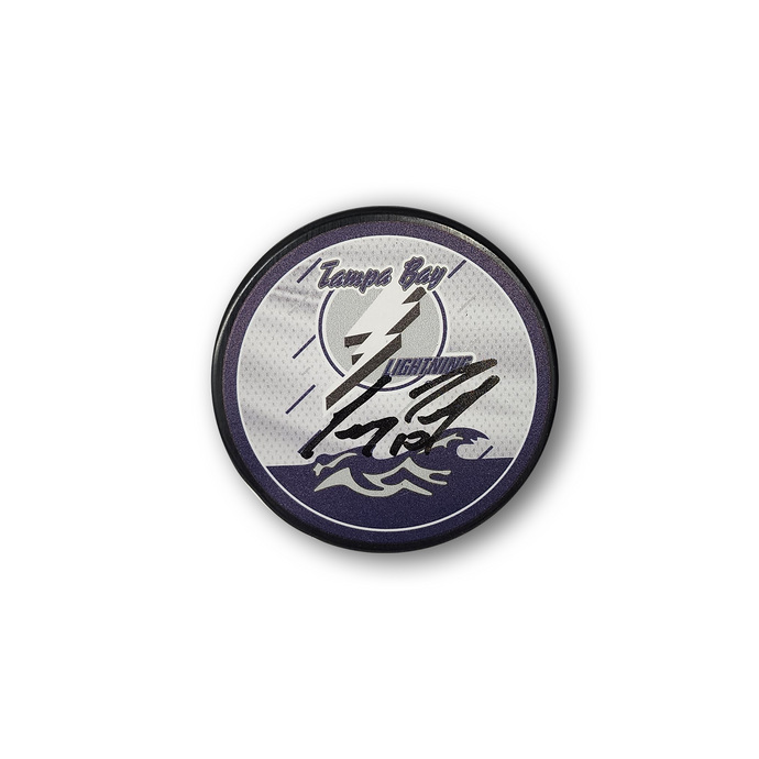 Corey Perry Autographed Tampa Bay Lightning Reverse Retro Hockey Puck