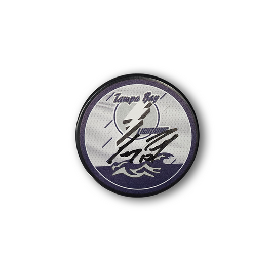 Corey Perry Autographed Tampa Bay Lightning Reverse Retro Hockey Puck