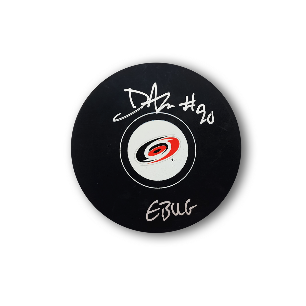 David Ayres Autographed Carolina Hurricanes Hockey Puck Inscribed EBUG