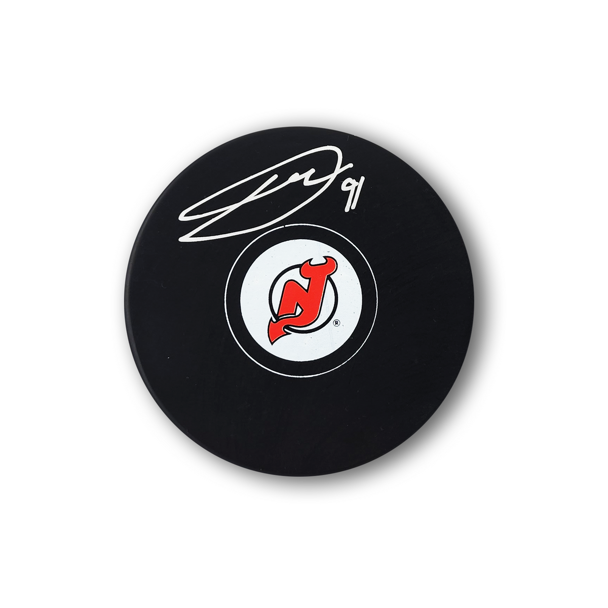 Dawson Mercer Autographed New Jersey Devils Hockey Puck