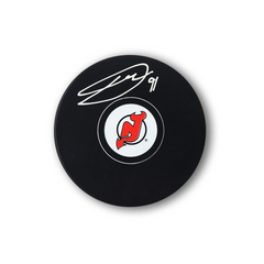 Dawson Mercer Autographed New Jersey Devils Hockey Puck