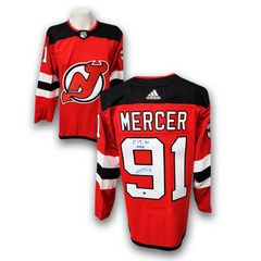 Dawson Mercer Autographed New Jersey Devils Adidas Jersey Inscribed 1st Goal