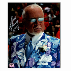 Don Cherry Autographed HNIC Glasses 8x10 Photo