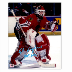 Ed Belfour Autographed Chicago Black Hawks 8x10 Photo
